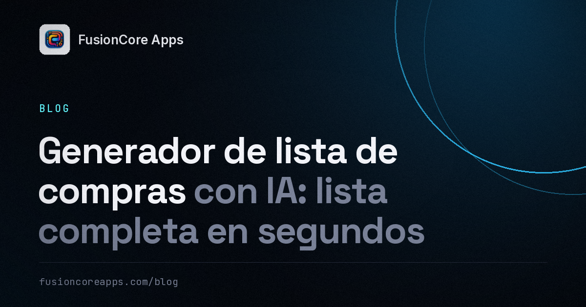 Generador de lista de compras con IA: lista completa en segundos